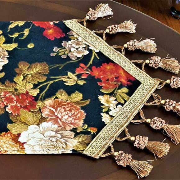 3 pcs Set - 2 Throw Pillow Covers with 1 matching Table Runner - Picture 3 of 5